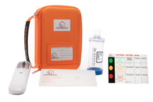 Load image into Gallery viewer, Asthma KidCare Go-Bag Ultimate (Contains - Touchless Infrared Thermometer, Spacer Device, 4 Face Masks, and 4 Medical Alert Bracelets)